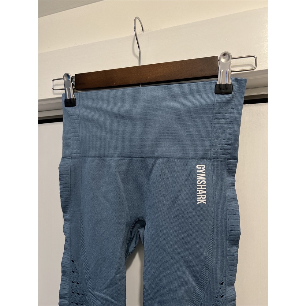 Gymshark‎ Energy Seamless Leggings BLUE Holes/Perforated Sz XS Extra Small - Picture 2 of 8